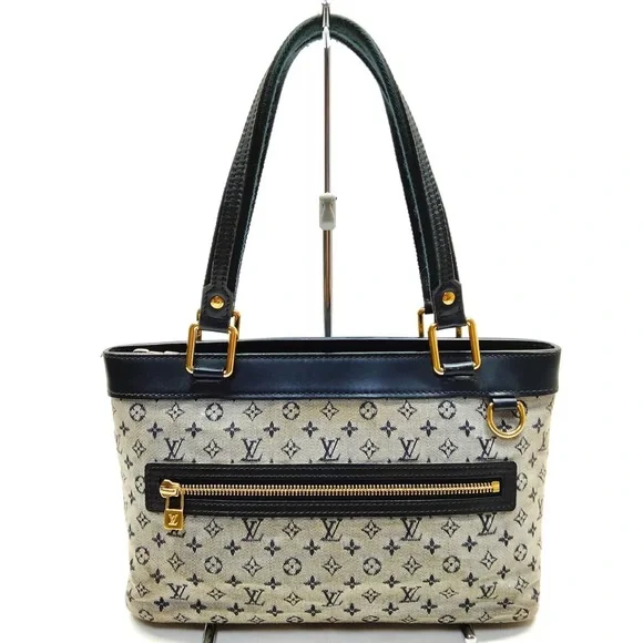 Authentic Louis Vuitton LV Hand Bag LucillePM Blue Monogram Mini Lin - Picture 5 of 17